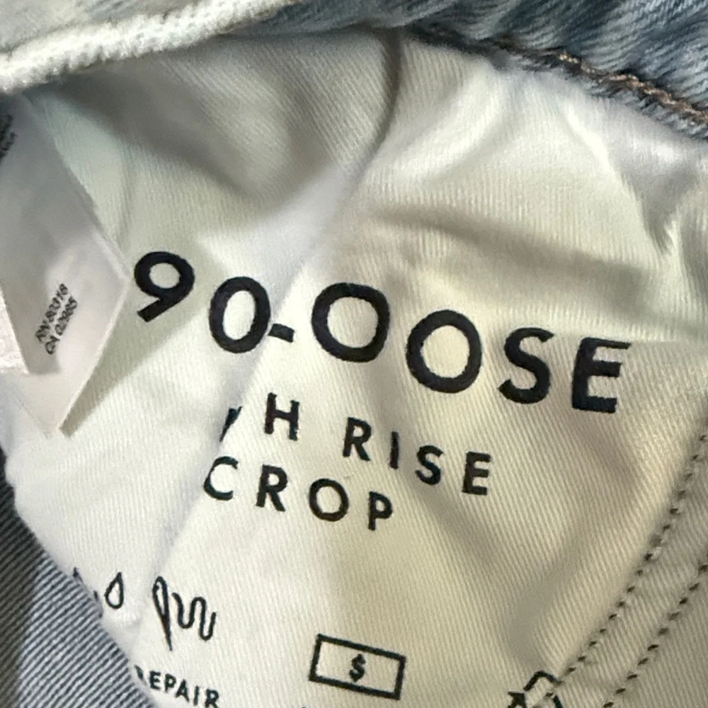 Lucky Brand Light Blue Cropped Jeans 90s loose high rise button fly - Picture 3 of 5